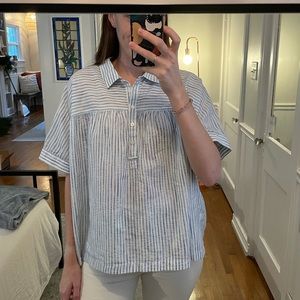 Madewell Cropped Striped Blouse